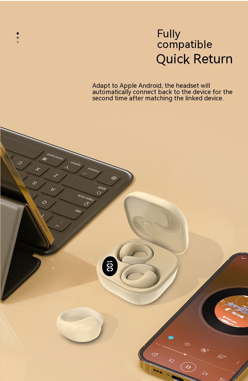 Clip-On Bluetooth Earbuds – Stylish, Secure, & Visible Battery