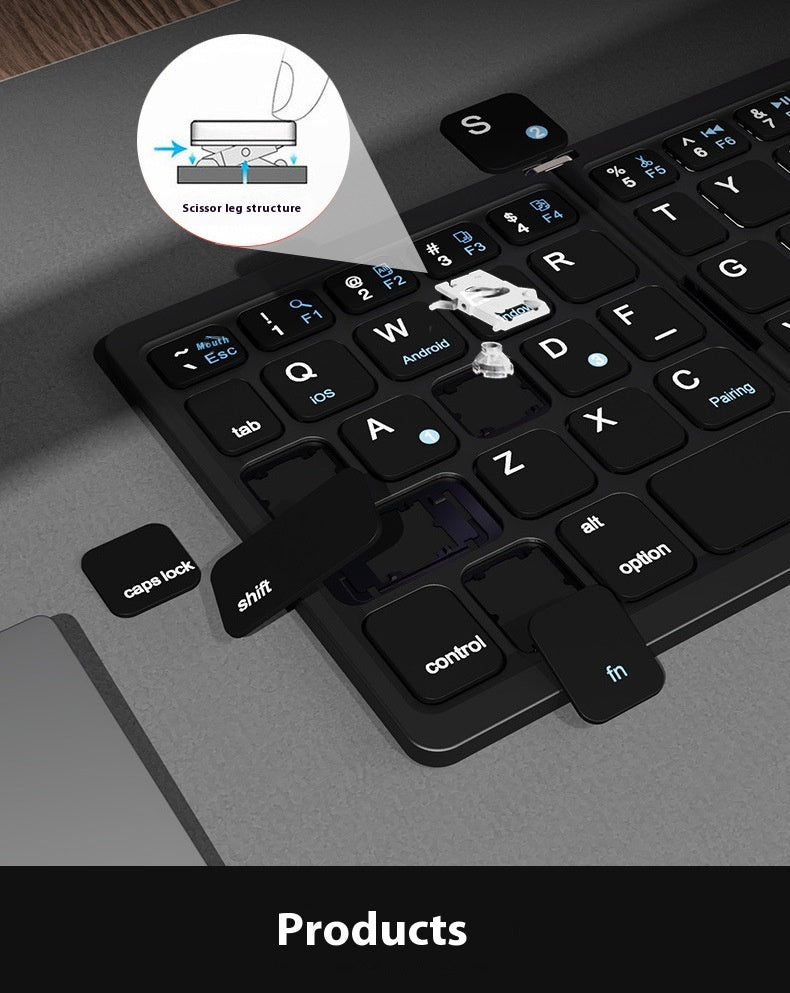 Portable Leather Bluetooth Keyboard – Touchpad & Foldable Design